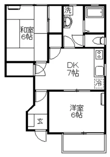 キリシマハイツ B棟【1階】の間取り