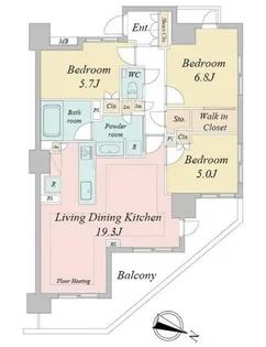 ドゥーエ早稲田【9階】の間取り