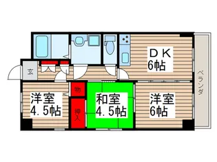 メインハイツ中央【2階】の間取り