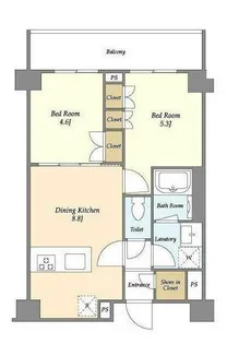ディームス横濱神之木台【4階】の間取り