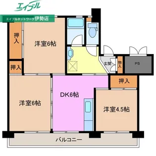 ビレッジハウス磯部2号棟【3階】の間取り