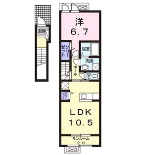 グランドスクエアA【2階】の間取り