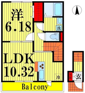 ウィスタリア7【2階】の間取り
