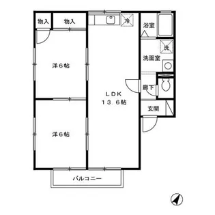 セジュールM A棟【2階】の間取り