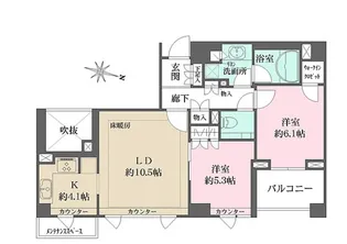 パークハウス中目黒【4階】の間取り