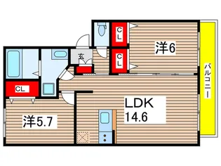 カーサ コモド【3階】の間取り