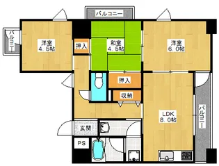 トータス西天満【3階】の間取り