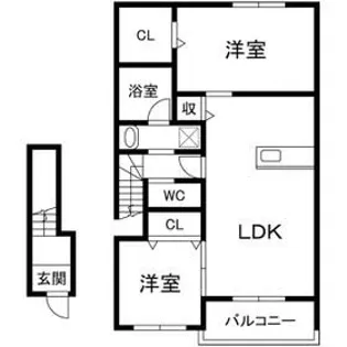 ピースハイツ【1階】の間取り