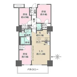 プライムパークス品川シーサイドザ・タワー【19階】の間取り