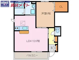 ヴァンベール松村【1階】の間取り