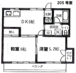 コーポビューティースカイ【2階】の間取り