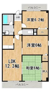 カサグランデ甚田【5階】の間取り