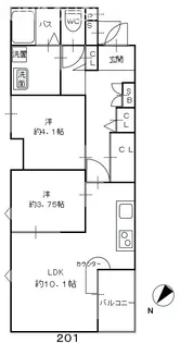 エシュロン【2階】の間取り