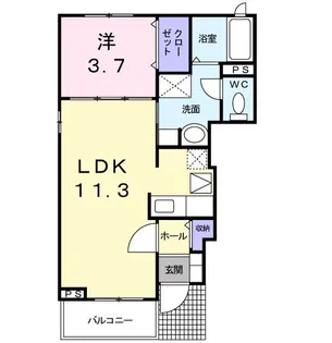 ラッフィナート・M B【1階】の間取り