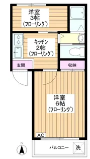 三田常盤台第4コーポ【4階】の間取り