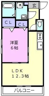 カムズエイト【2階】の間取り