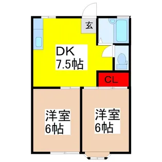 サウスレイルロードビレッジ B【1階】の間取り