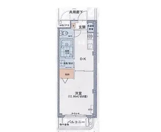 1DKの間取り画像