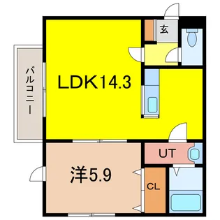 1LDKの間取り画像