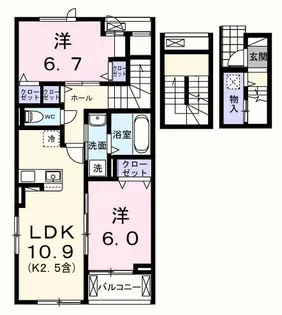フェリス ソレアードIII【3階】の間取り