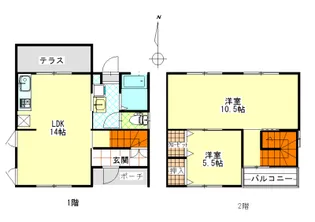 愛媛県新居浜市中村3【一戸建】の間取り