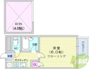 サンライズハッコウ小松島【1階】の間取り