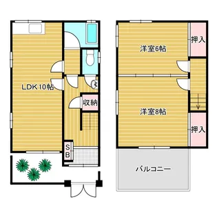 大阪府東大阪市鷹殿町【一戸建】の間取り