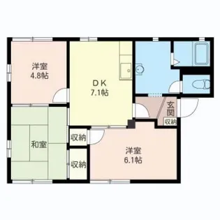 松本ハイツA【1階】の間取り