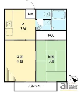 東京都小金井市中町3【アパート】の間取り