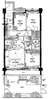 駒沢大学駅徒歩13分 南東向き 専用庭付き 即入居可 3LDK【1階】の間取り