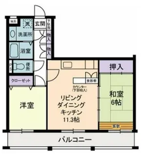 神奈川県横浜市中区柏葉【マンション】の間取り