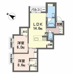 コティマヒルズ生駒【3階】の間取り