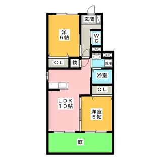 ファミールハイムC【1階】の間取り