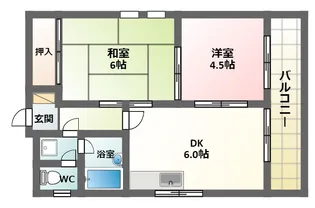 ラウンド東田辺【3階】の間取り