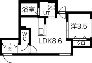 北海道札幌市西区発寒六条8【マンション】の間取り