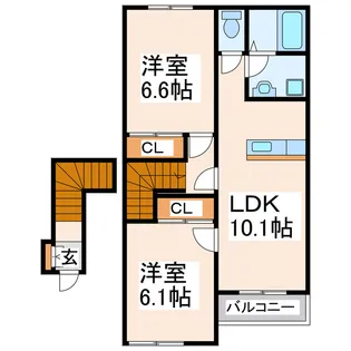 グランベル壱番館(富合)【2階】の間取り