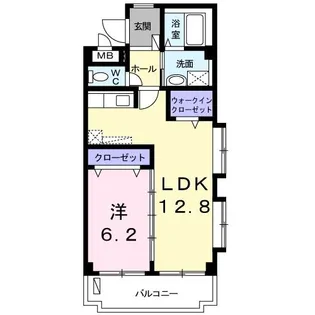 ラピス ヨヘン【4階】の間取り
