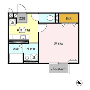 パセオプラシード角田 A【1階】の間取り