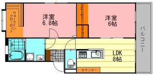 2LDKの間取り画像