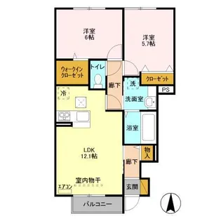 ル ジャルダンA【1階】の間取り