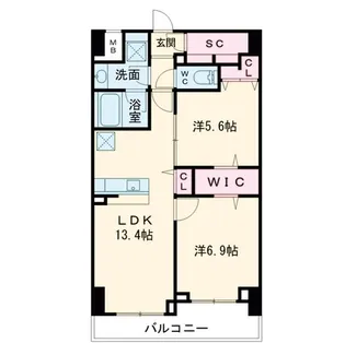 Vesta京町堀【7階】の間取り