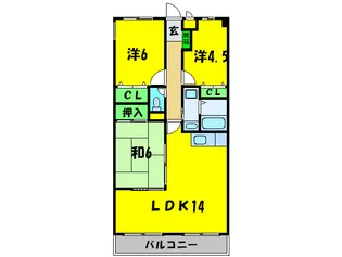 ジェンティルM【1階】の間取り