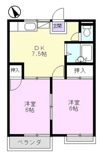 フィフティーンラブ西ヶ丘【2階】の間取り