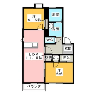 フォーレス旭【2階】の間取り