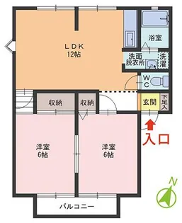 サンビレッジ経田A棟【2階】の間取り