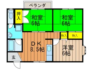 くずはグリ-ンハイツ2棟【2階】の間取り