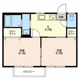 カーサ丸之内【2階】の間取り