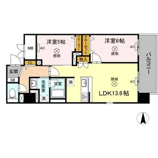 TWIN TOWERS AZUKI【8階】の間取り