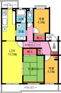 サニータウン茅ヶ崎8号棟【4階】の間取り