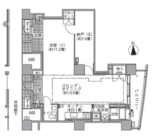 アクティ汐留【44階】の間取り